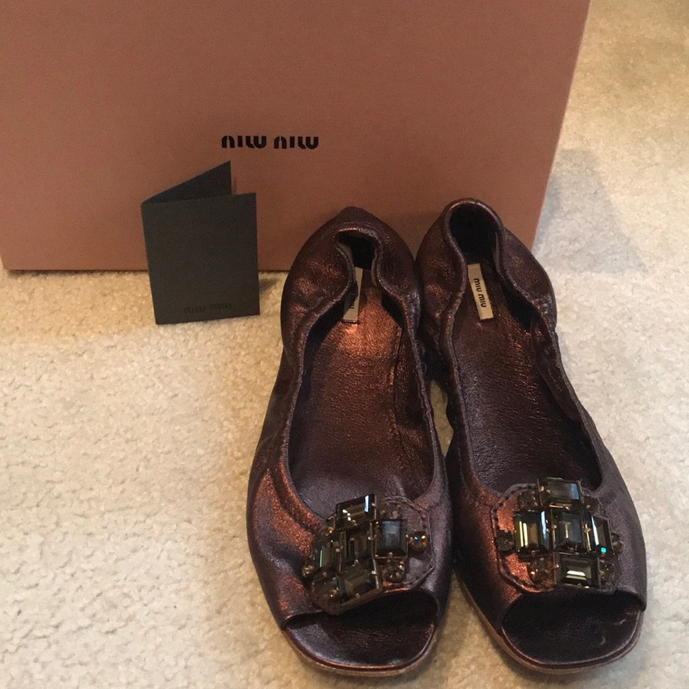 miu miu  lame luxe moro flats